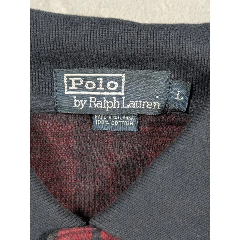 Polo Ralph Lauren Polo Shirt Mens Large Red Plaid Preppy Academia Vintage Casual